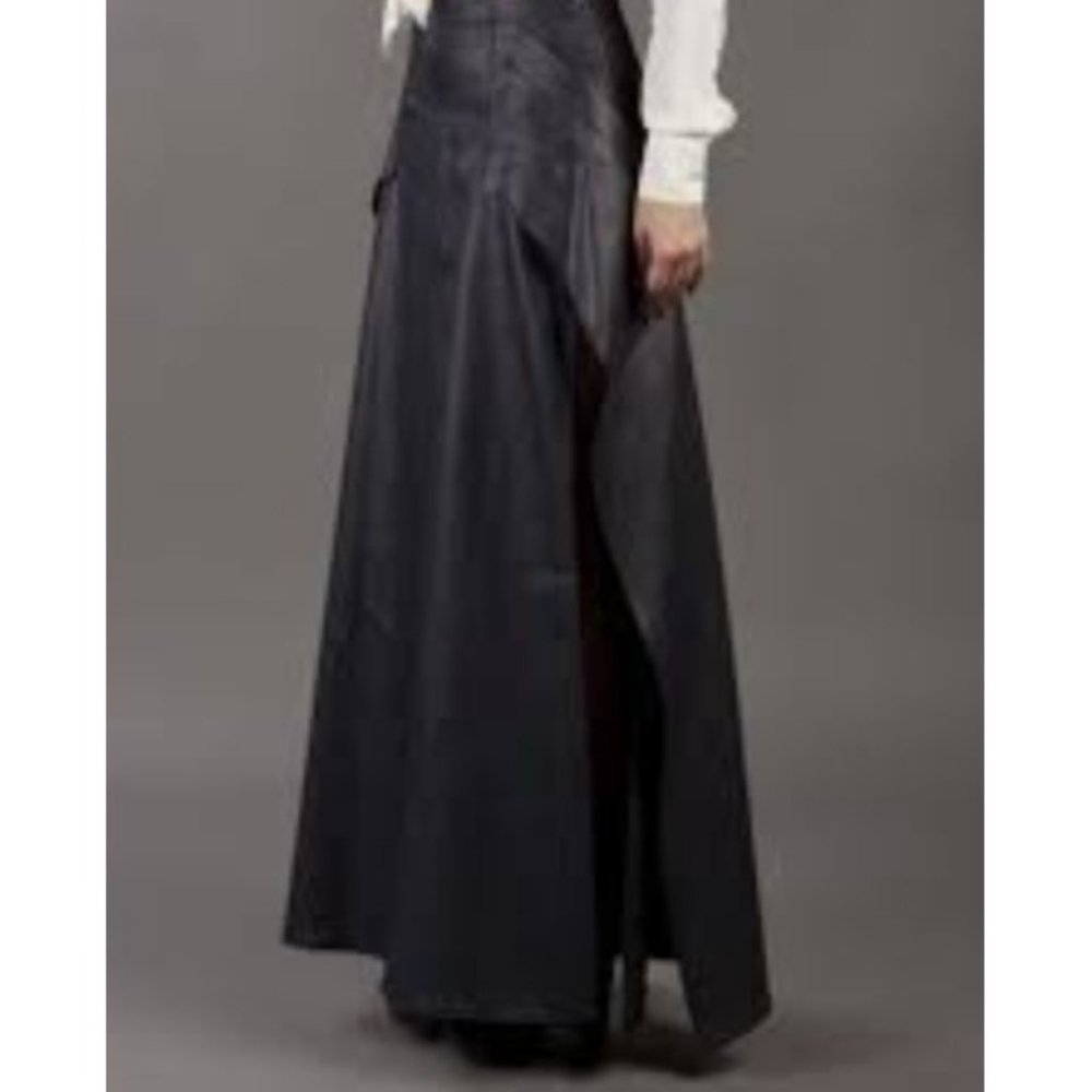 NWT $700 THEYSKEN'S THEORY INDIGO BLUE SANGA LONG DENIM LAYERED MAXI SKIRT SZ 26 - Picture 3 of 10